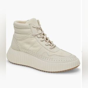 Size 6.5 Women's Dolce Vita  High-Top Platform Sneaker Boot in Cream Retail 165$